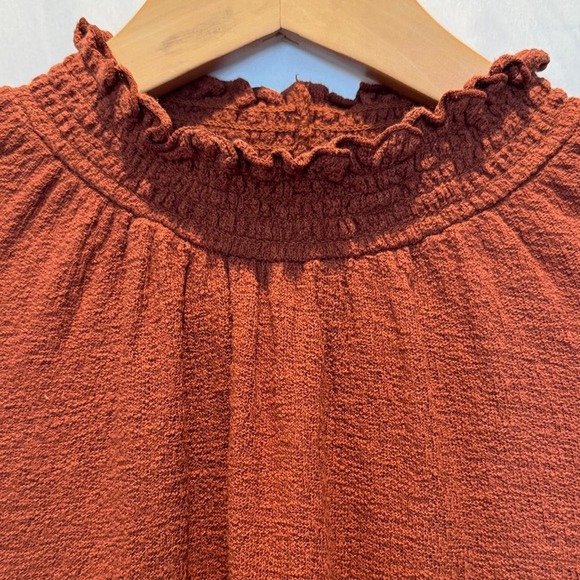 Madewell Elegant Rust Long Sleeve Top - size S - Picture 4 of 6
